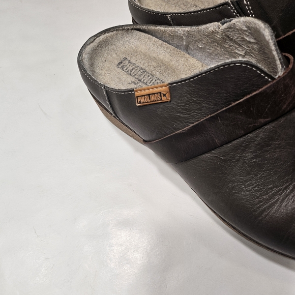 Pikolinos Granada Clogs Size 8 Leather Slip On Shoes in Color Slate - Picture 4 of 7